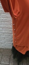 Joseph Ribkoff Womens Orange 2-Layer Tunic Top V-Neck Gold Buttons 12 - $20.35