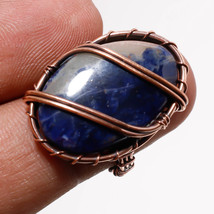 Sodalite Gemstone Handmade Ethnic Gifted Copper Wire Wrap Ring Jewelry 6&quot; SA 251 - £5.16 GBP