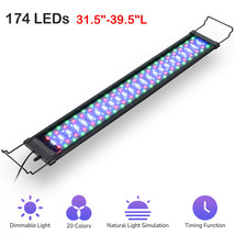 Aquarium Led Light Remote Rgb Dimmable Lamp Coral Fish Tank For 32-39&quot; - £65.75 GBP