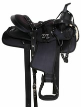 Synthetic Western Saddle Pleasure Trail Barrel Black Horse Tack (12&quot; - 1... - $255.00+