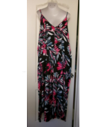 Van Winkle and company Satin Sleeveless gown/Maxi Chemise Purple print S... - $464.66 MXN