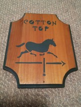 000 Wood Cotton Top Horse Weather Vein Plaque Wall Hanging Country Decor - $7.99