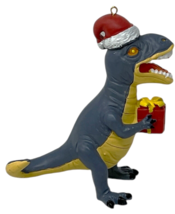 3D Resin Dinosaur in Santa Hat Hanging Christmas Ornament Holiday Decor 4.5" image 5