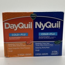 Day Quil &amp; Ny Quil Cold &amp; Flu Liqui Caps, 24 Total Capsules 9/26 Combineship - £5.50 GBP