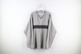 Vintage 90s Streetwear Mens 2XL Faded Striped Ribbed Knit Long Sleeve T-Shirt - $44.50