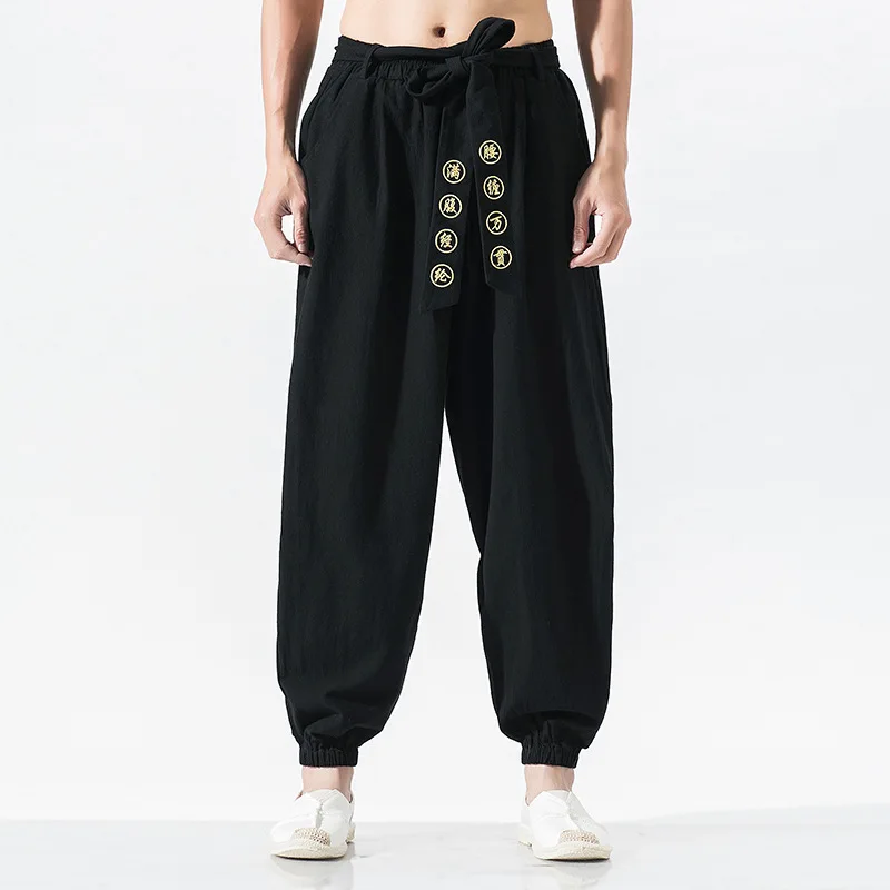 Sporting Japanese Casual Kimono Pants Loose HarajukuTrousers Japan Men Tradition - £57.68 GBP