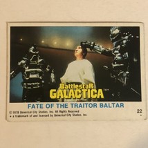 BattleStar Galactica Trading Card 1978 Vintage #22 Fate Of Traitor Baltar - £1.54 GBP