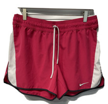 Nike Women’s Dri-fit Running Athletic Shorts Pink Gray &amp; White EPOC LG - $18.26