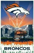j Denver Broncos NFL Football  Logo Poster Wall Decor 12x8in Metal Sign - $24.74