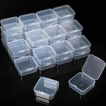 36 Pieces Small Clear Plastic Beads Storage Containers Box With Hinged Lid, Stor - £24.08 GBP