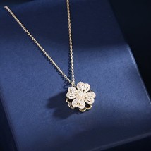 CARLIDANA 3pcs/Set Rotatable Flower Pendant Necklace for Women Anxiety Release R - £24.96 GBP