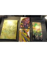 SET OF 4 ABSTRACT CANVAS PAINTINGS TWO: 8&quot; X 10&quot;, ONE: 7&quot; X 14&quot;, ONE: 12... - $69.41 CAD