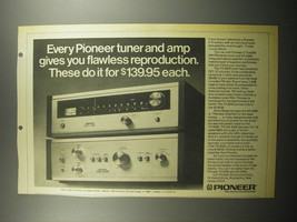 1974 Pioneer TX-6200 Tuner and SA-5200 Amplifier Advertisement - £14.73 GBP