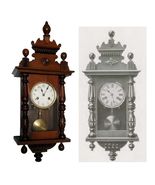 1923 Antique Mechanical Wooden Wall Clock by Gebrüder Junghans from Blac... - $349.20