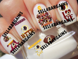 40 Nfl Washington Commanders Old Throwback Logo 10 Different Designs》Nail Decals - $17.99
