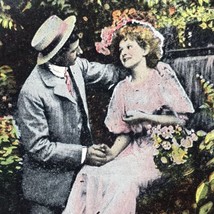 Sweethearts Vintage Postcard Be Happy In Arcola Illinois Antique 1911 - £12.70 GBP