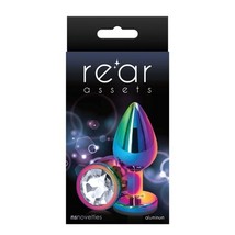 Rear Assets Metal Anal Plug Medium Multicolor/Clear - £22.22 GBP