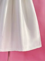 PINK A-line Pleated Midi Skirt Outfit Women Plus Size Taffeta Holiday Skirt  image 11