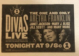 Diva&#39;s Live Vintage Tv Guide Print Ad Aretha Franklin Janet Jackson Tpa28 - $5.93