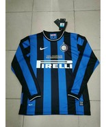 Inter Milan 2009-10 Home Long Sleeve Retro Soccer Jersey Vintage - $35.64