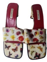 Ann Marino Holographic Butterfly Flowers Slip On Sandals Size 10 Vintage... - £22.51 GBP