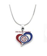 MLB Chicago Cubs Heart Swirl Logo Pendant Necklace On A 925 Snake Chain - €19,43 EUR