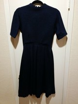 VTG Women&#39;s 50s Black Blue  Knit Lanz Dress Sz S? (See measurements), no belt - £58.02 GBP