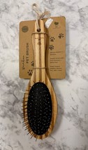 2 Sided All Natural Bristle Bamboo Pet Brush, Large, Brown - $9.70