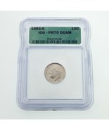 1993-C 10C Roosevelt Dime Clad Proof Graded by ICG as PR70 DCAM - $562.62 MXN