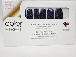 Color Street LIVING GLEAM FMG170 Nail Polish Strips 16 Easy Peel Blue Sh... - $12.99