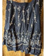 venezua black cotton floral sequined skirt size 16 - $27.10 CAD