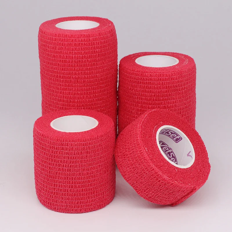 Sporting Red Colorful Athletic Wrap Tape Self Adhesive Elastic Bandage Elastopla - £23.45 GBP