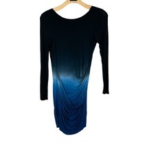 Young Fabulous &amp; Broke Dress Small Black Blue Tie Dye Draped Long Sleeve... - £31.40 GBP