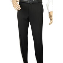 Men's MONO Turkey Slacks 100% Wool Plain Front Regular Fit 2501-01 Black image 5