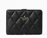 New Kate Spade Carey Medium Compact Bifold Wallet Quilted Leather Black - $75.91