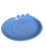 Vintage Haeger Pottery Centerpiece 3 Candle holder Round Blue Swirl Tray... - $86.99
