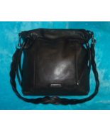 Rebecca Minkoff Black Pebble Leather Cross Body Bag W/ BRAIDES STRAP - £26.71 GBP