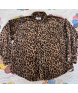 Vintage True Grit Cotton Velvet Button Up Shirt leopard print oversized ... - $1,391.93 MXN