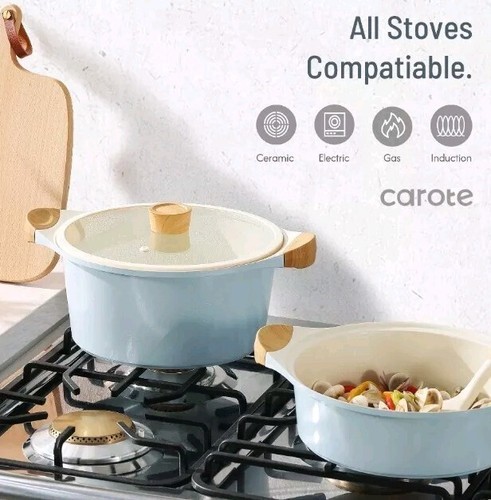 CAROTE ~ BLUE ~ 4.8 Quart ~ Ceramic ~ Stock Pot w/Lid ~ Induction ~ Non-Stick Item image 5