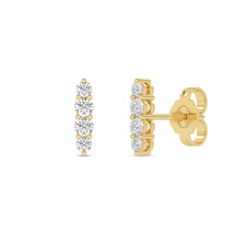 14k Yellow Gold 0.25Ct TDW Lab Created Diamond Bar Stud Earrings for Women - £294.67 GBP