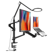Monitor/Laptop Desk Mount With 7&quot; Led Ring Light,3 Color&amp;5 Brightness,Eyes Prote - £151.19 GBP
