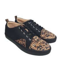 Journee Collection Women Kyndra Black Leopard Print Lace Up Sneakers Shoe Sz 7.5 - £47.94 GBP