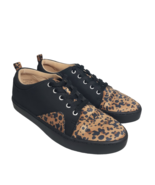 Journee Collection Women Kyndra Black Leopard Print Lace Up Sneakers Sho... - £47.81 GBP