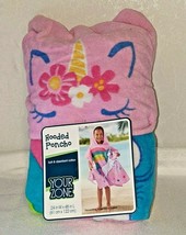 Your Zone Hooded Poncho Towel for Kids 24 x 48&quot; Pink Unicorn NWT Beach P... - £12.36 GBP