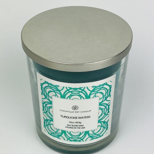 Primary image for Chesapeake Bay Jar Candle Turquoise Waters Large 2 Wick 16oz Retired Rare Scent