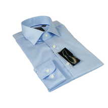 Men's Shirt Christopher Lena PROPER 100% Cotton Wrinkle Free p720ttsr Blue Slim image 4