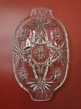 Anchor Hocking Star of David EAPC Divided Relish Dish 10" Oval Clear Gla... - $15.30