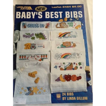 Leisure Arts Baby&#39;s Best Bibs cross stitch leaflet book 2464 - £6.12 GBP