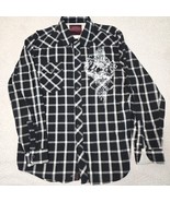 Modern Culture Unique Casual Long Sleeve Button Down Graphic Shirt Sz XL... - $354.33 MXN