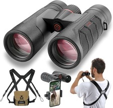 10X42 Ultra Hd Binoculars With Phone Adapter And Harness - 24Mm Large View - £169.11 GBP